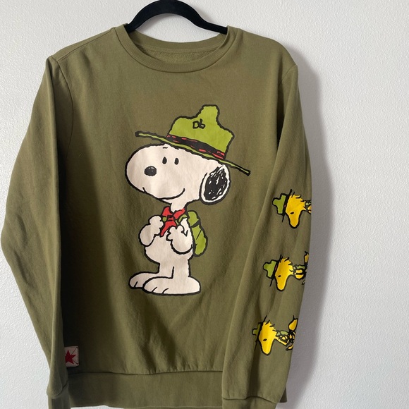 Peanuts Sweaters - Peanuts Olive Green Hybrid Apparel